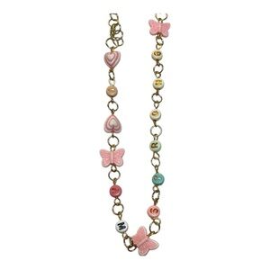 Colorful Beaded Necklace with Butterflies